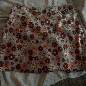 Silk floral skirt